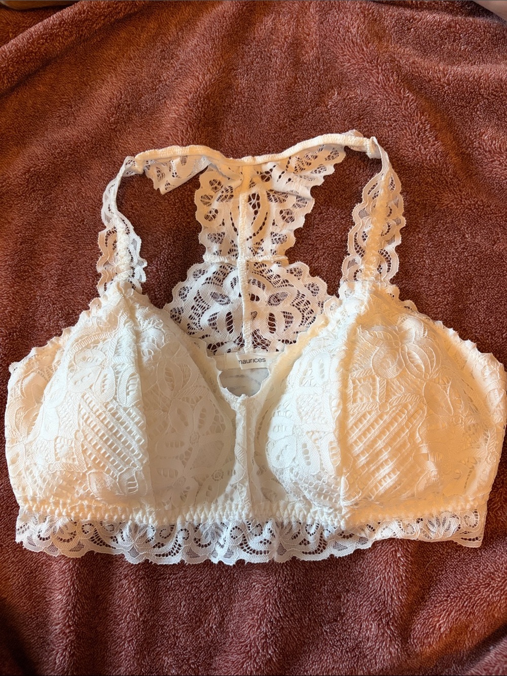 Maurices White Lace Racerback Bralette